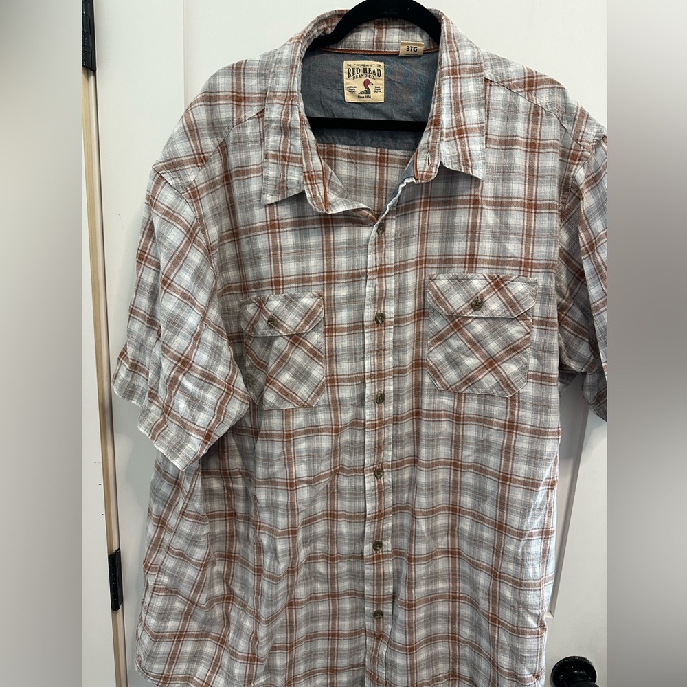Men's Red Head Brand Plaid Short Sleeve Shirt